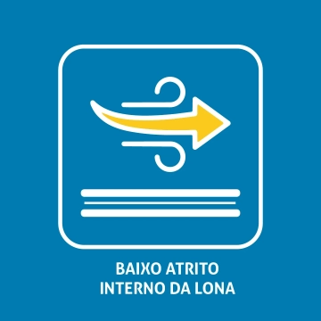 Baixo atrito interno da lona
