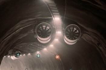Ventiladores FanTR no novo trecho de túneis da Rodovia dos Tamoios