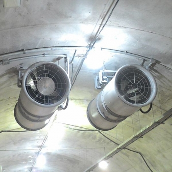 Permanent axial jet fans for high temperature